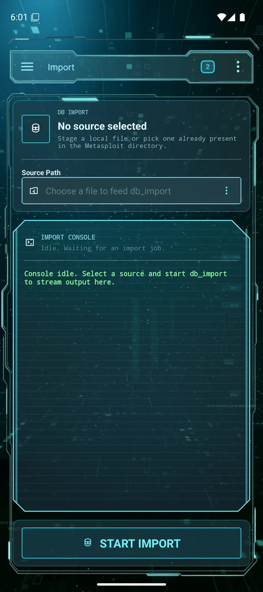 Database import
