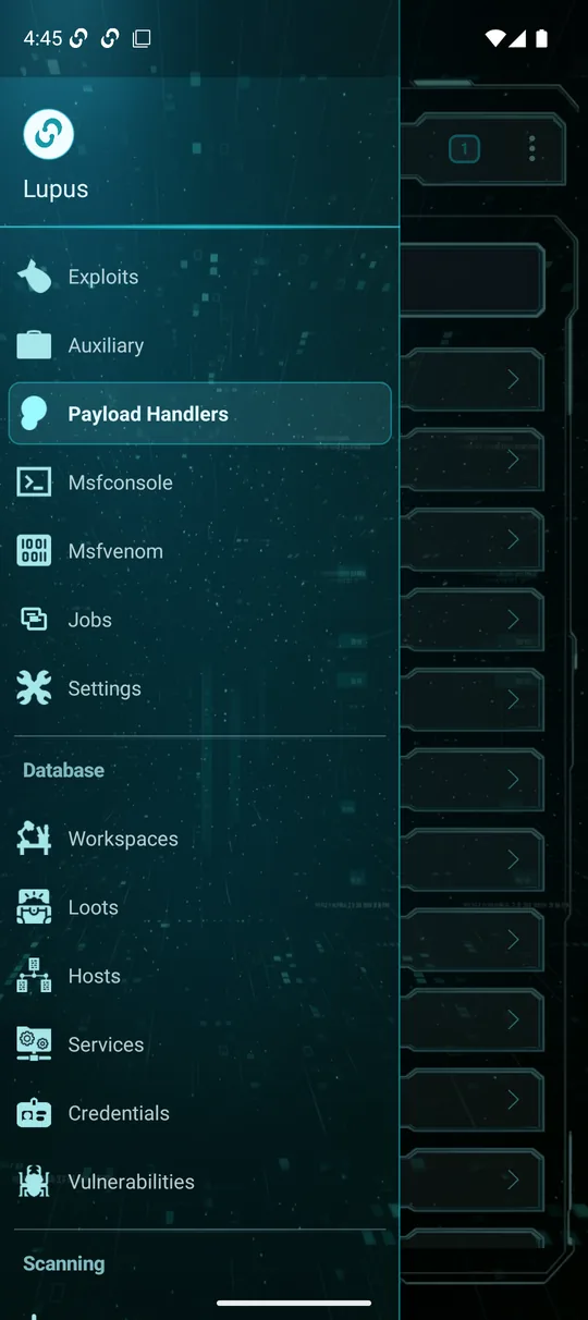 Navigation drawer, top