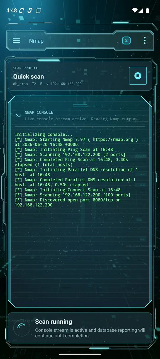 Nmap scan running