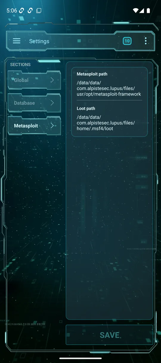 Settings — Metasploit